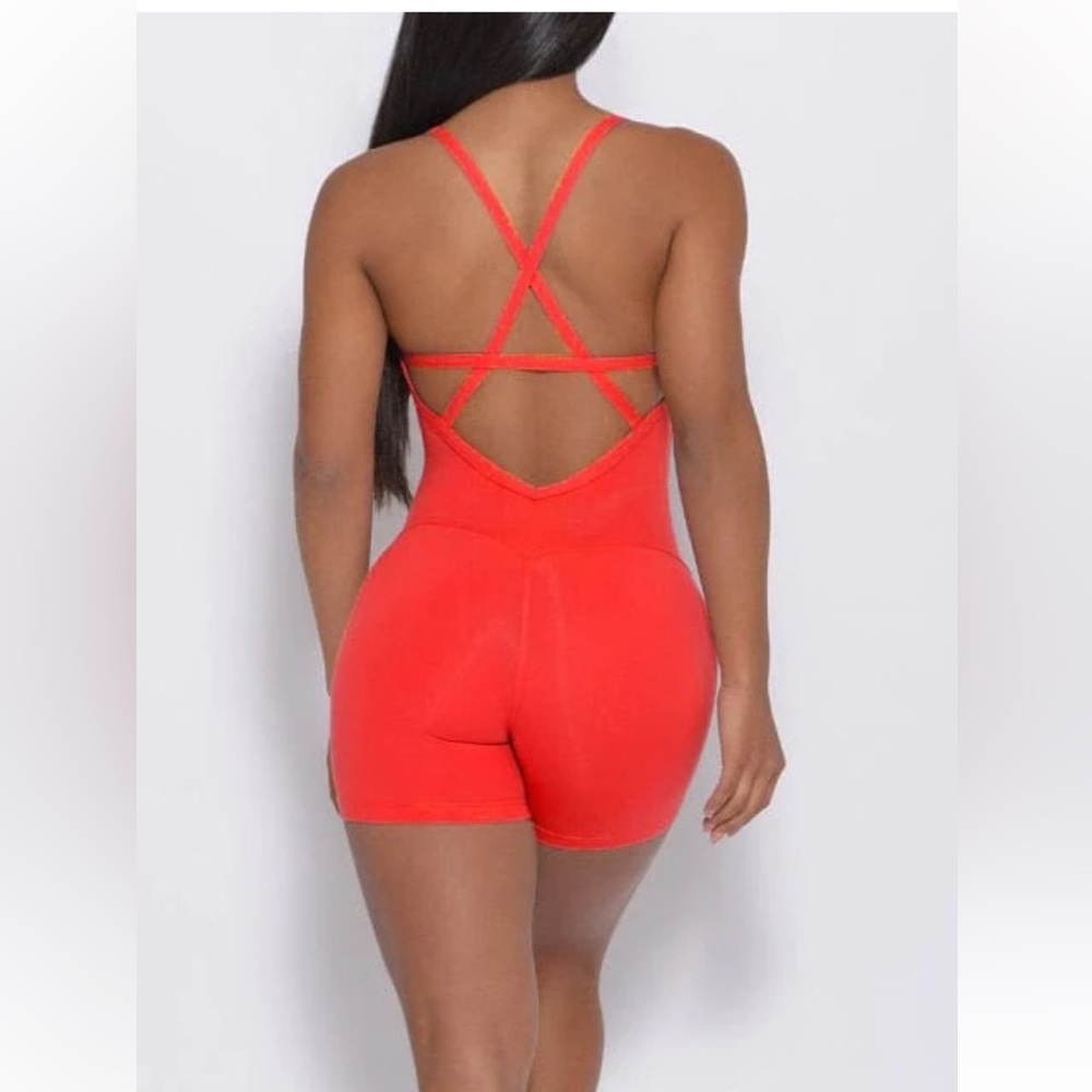 4 for $20 NWOT Jumpsuit Fitness Crisscross Backless Bodysuit - Red